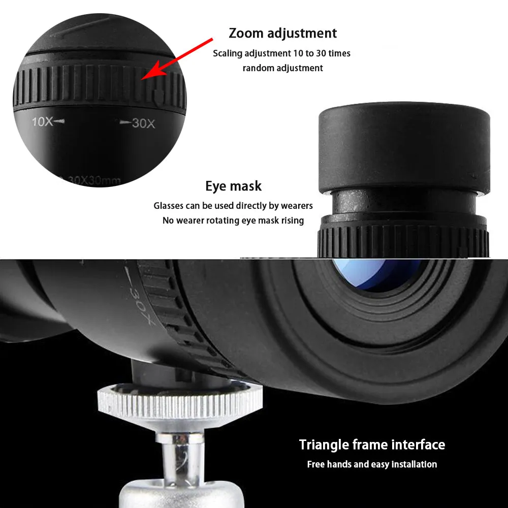 10-30 * 30 Zoom Night Vision Mobile Phone Photography High-definition Telescope