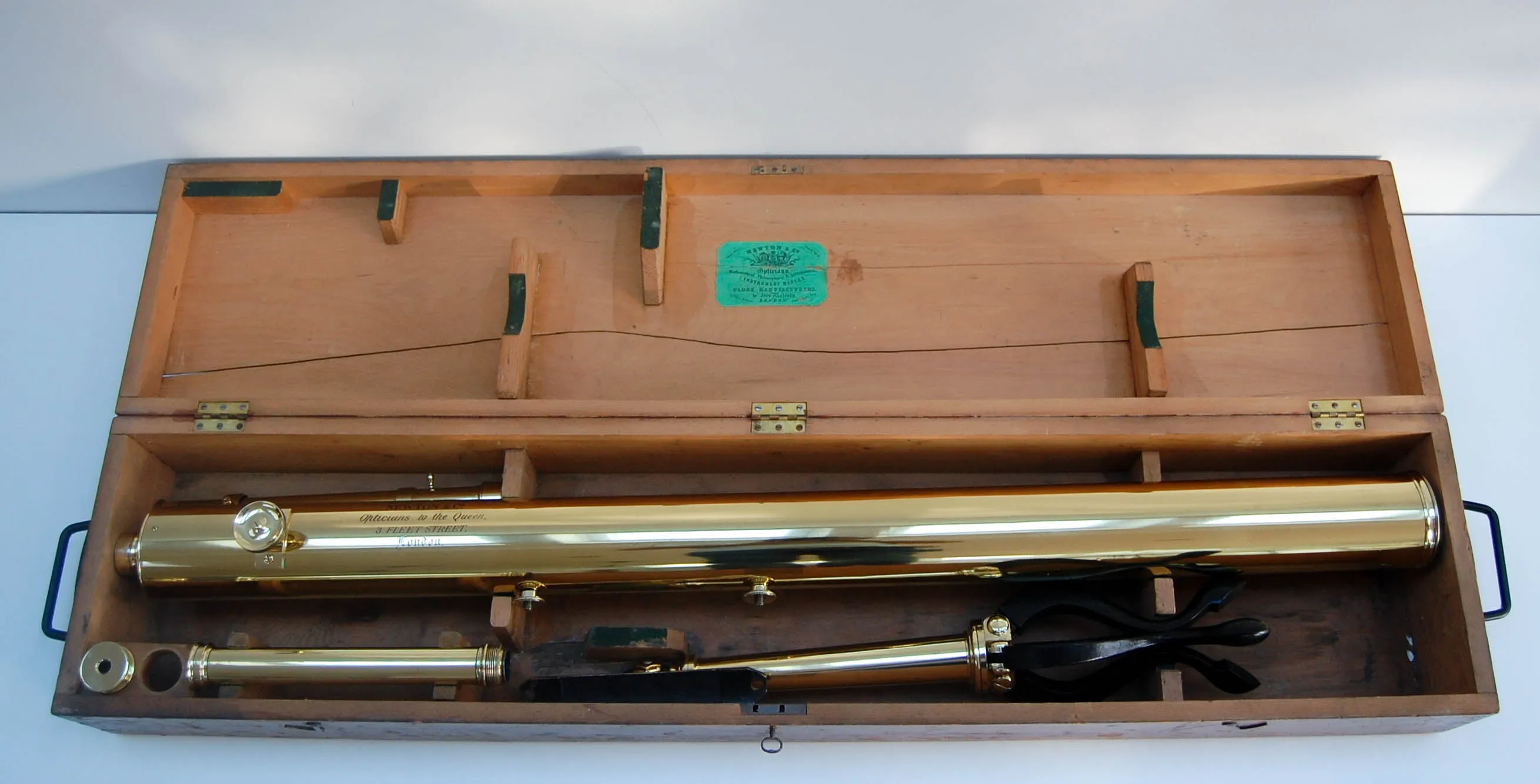 Large Cased Victorian Desk Top Astronomical Telescope by Newton & Co, Fleet Street